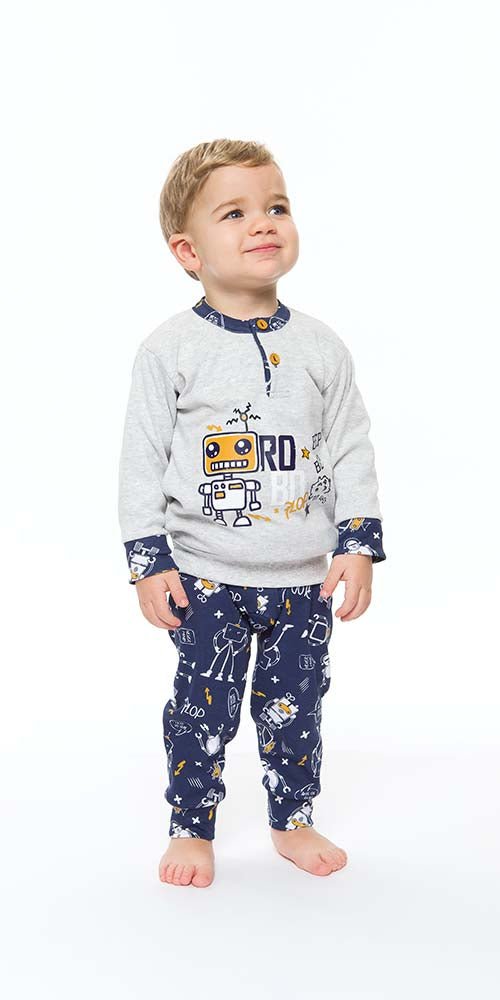 Pigiama invernale Neonato interlock serafino con due bottoni Gary S10012 - Caos Intimo Donna - Uomo - Bambini - Casa - Gary