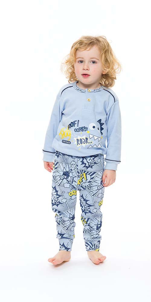 Pigiama invernale Neonato interlock serafino con due bottoni Gary S10013 - Caos Intimo Donna - Uomo - Bambini - Casa - Gary