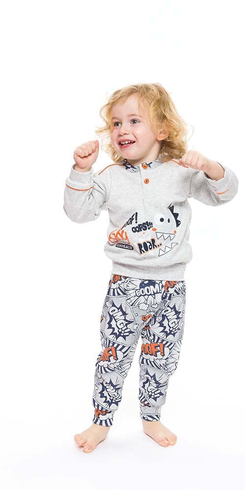 Pigiama invernale Neonato interlock serafino con due bottoni Gary S10013 - Caos Intimo Donna - Uomo - Bambini - Casa - Gary