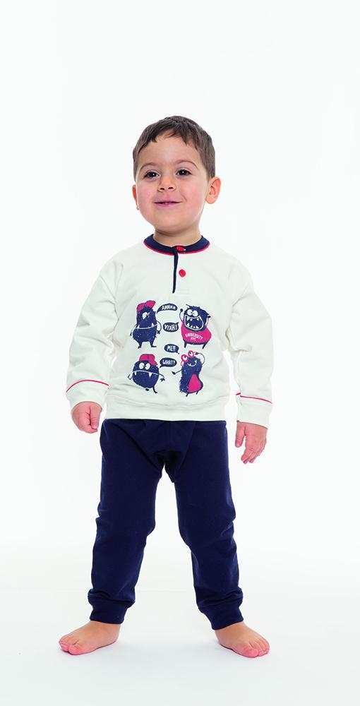 Pigiama invernale Neonato serafino con due bottoni felpa Gary N10032 - Caos Intimo Donna - Uomo - Bambini - Casa - Gary