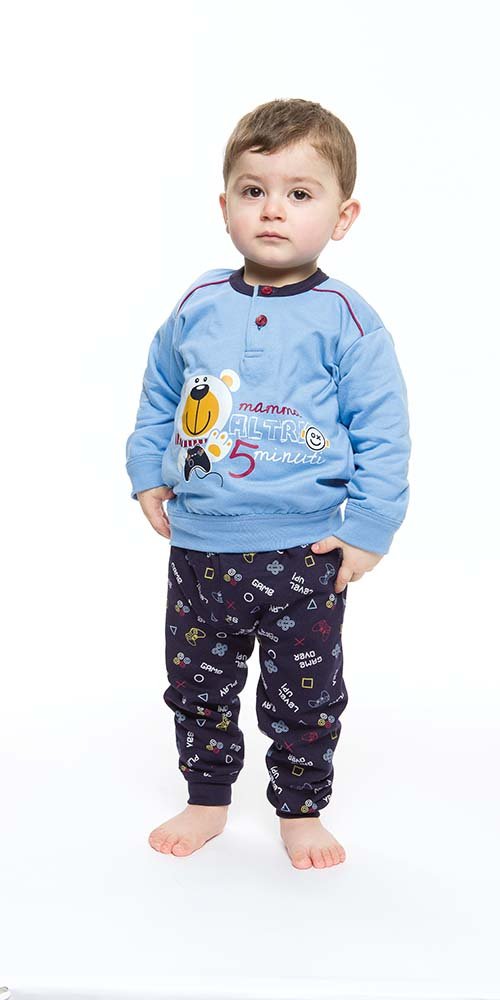Pigiama invernale Neonato serafino con due bottoni felpa Gary S10032 - Caos Intimo Donna - Uomo - Bambini - Casa - Gary