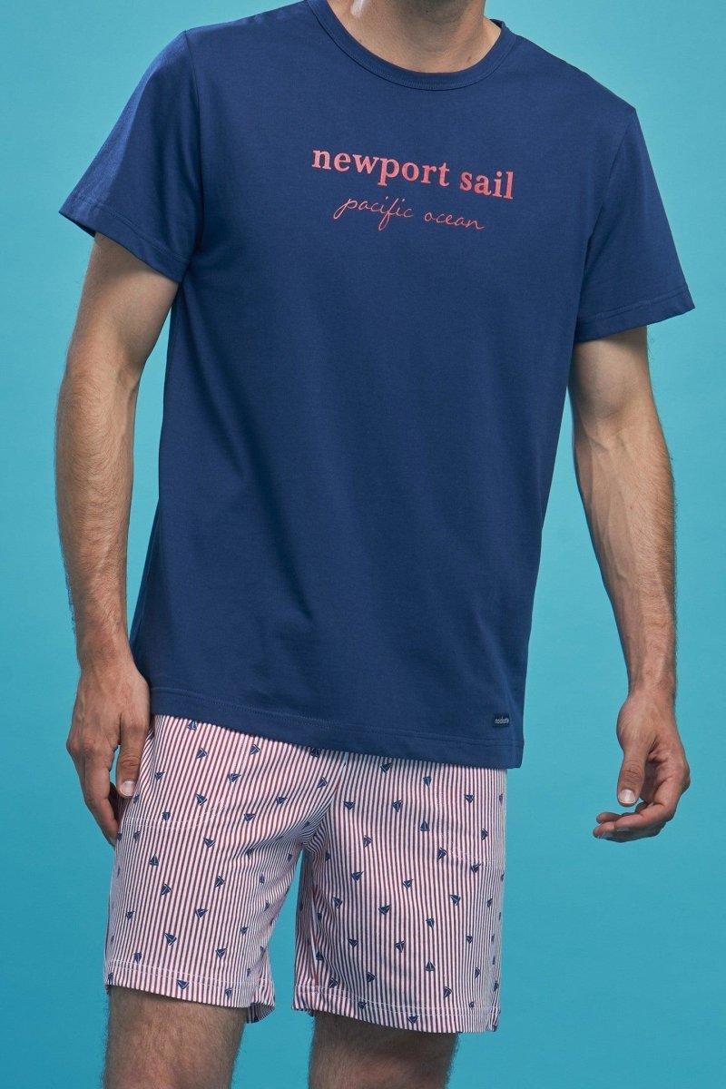 Pigiama mezza manica e pantaloncino uomo cotone Noidinotte Sail FC2466AB - Caos Intimo Donna - Uomo - Bambini - Casa - Noidinotte