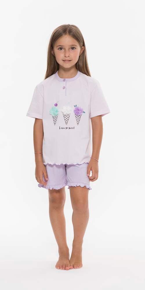 Pigiama mezza manica pantaloncino bambina jersey puro cotone Gary R25061 - Caos Intimo Donna - Uomo - Bambini - Casa - Gary