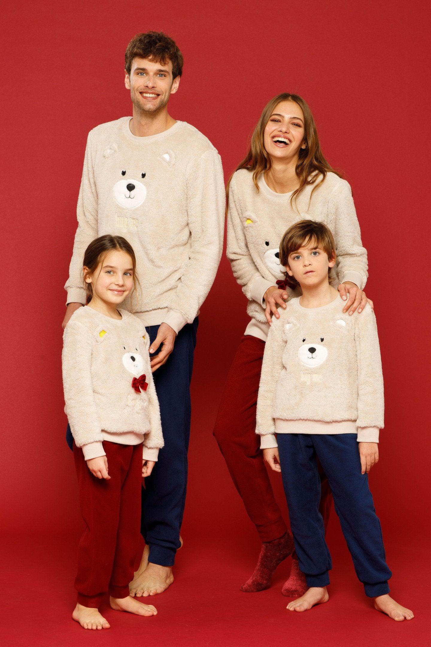 Pigiama neonata orso maglia coral fleece Noidinotte pantalone micropile FT588AS - Caos Intimo Donna - Uomo - Bambini - Casa - Noidinotte