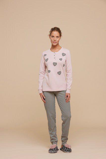 Pigiama serafino donna in caldo cotone Noidinotte Love FA8341 - Caos Intimo Donna - Uomo - Bambini - Casa - Noidinotte