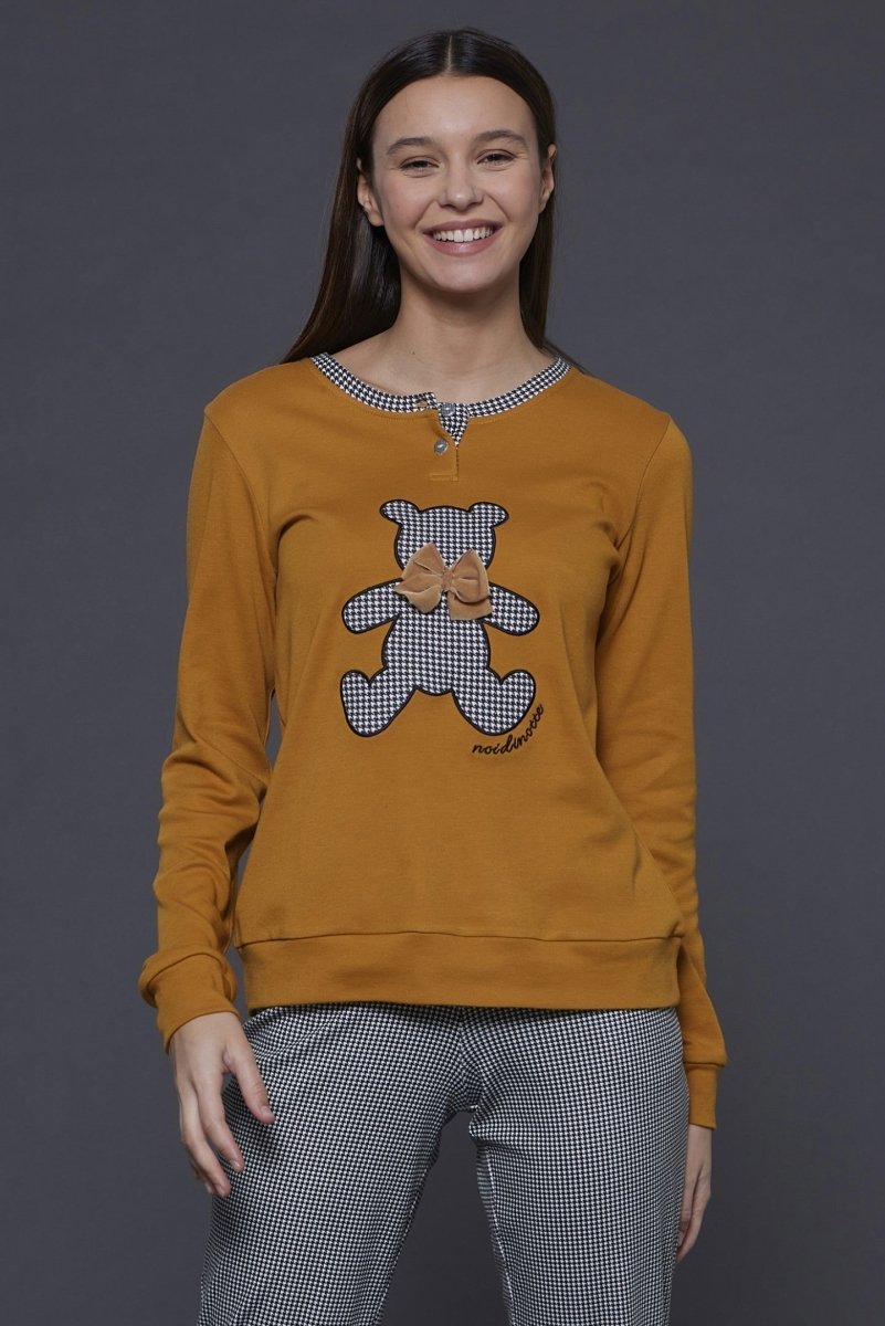 Pigiama serafino donna in caldo cotone Noidinotte Orsetto FA7899 - Caos Intimo Donna - Uomo - Bambini - Casa - Noidinotte