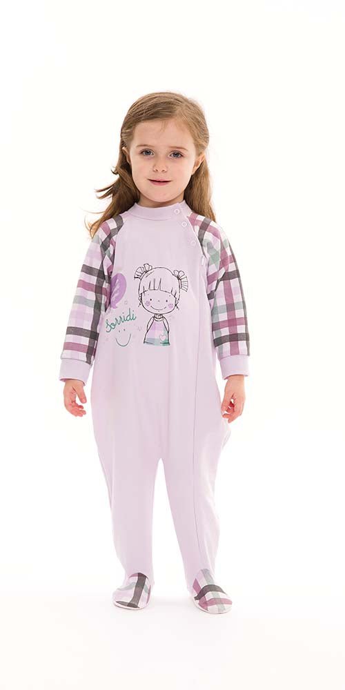 Pigiama tutone invernale neonata bambina Gary felpa S10026 - Caos Intimo Donna - Uomo - Bambini - Casa - Gary