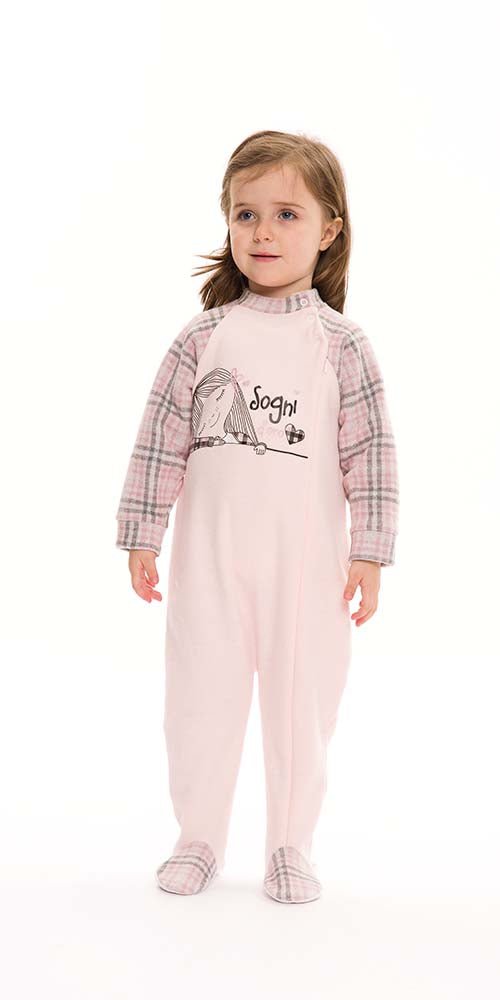 Pigiama tutone invernale neonata bambina Gary Punto Milano S10050 - Caos Intimo Donna - Uomo - Bambini - Casa - Gary