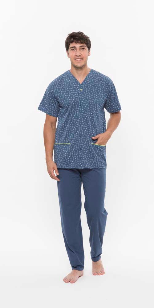 Pigiama uomo aperto mezza manica pantalone lungo Jersey serafino Gary puro cotone R60011 - Caos Intimo Donna - Uomo - Bambini - Casa - Gary