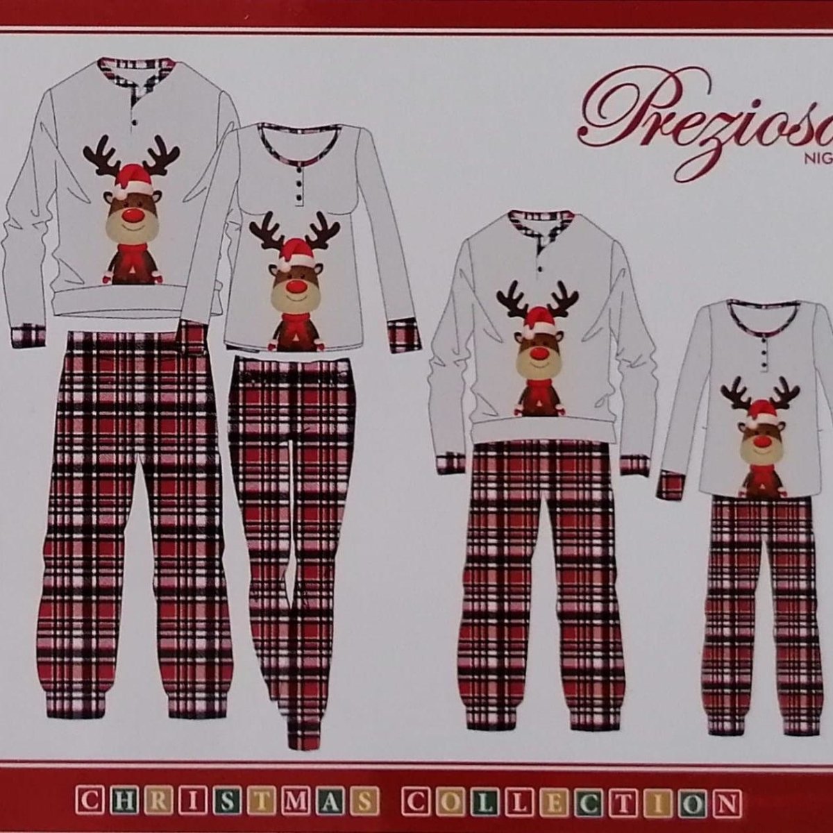 Pigiama Uomo caldo cotone Preziosa interlock Christmas unisex 016U - Caos Intimo Donna - Uomo - Bambini - Casa - Preziosa