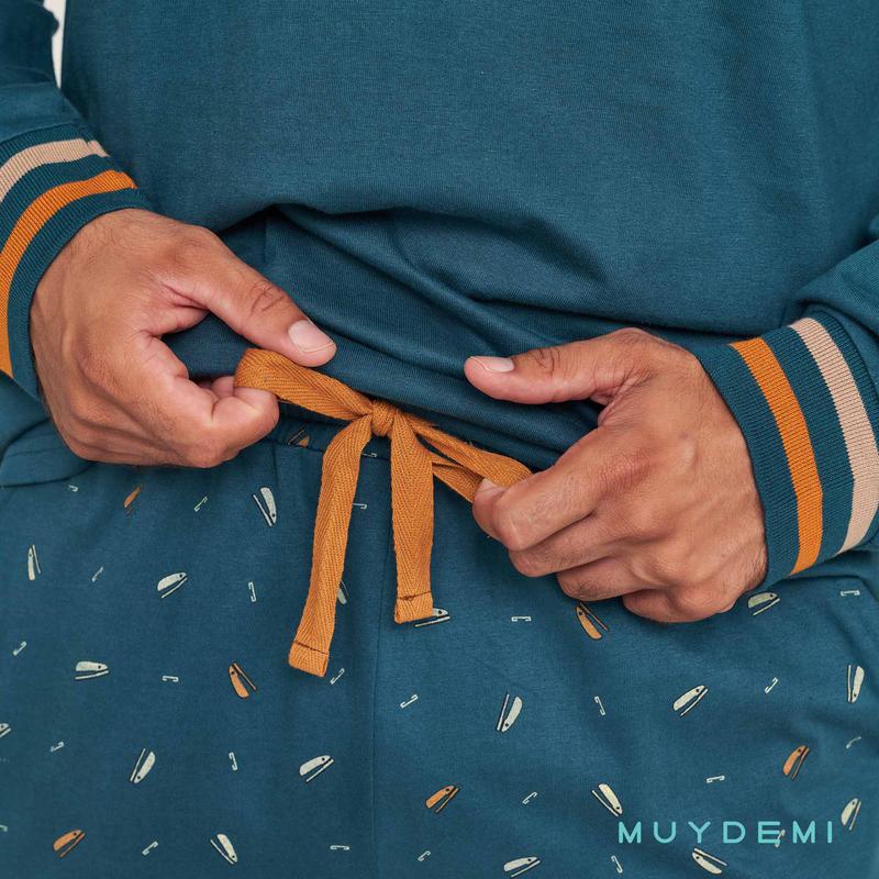 Pigiama uomo cotone a punta Muydemi 370019 - Caos Intimo Donna - Uomo - Bambini - Casa - Muydemi
