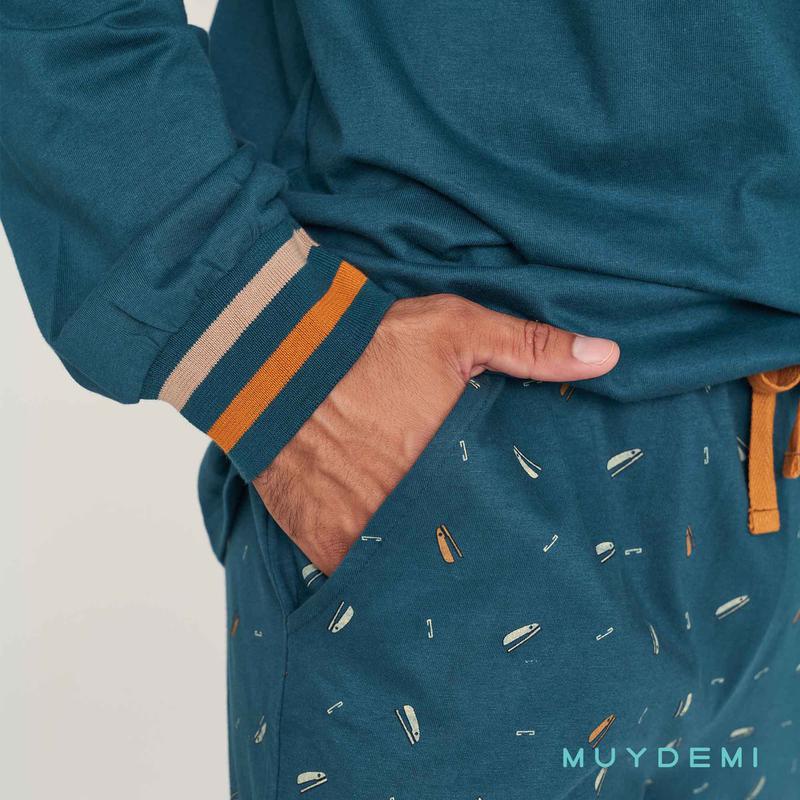 Pigiama uomo cotone a punta Muydemi 370019 - Caos Intimo Donna - Uomo - Bambini - Casa - Muydemi