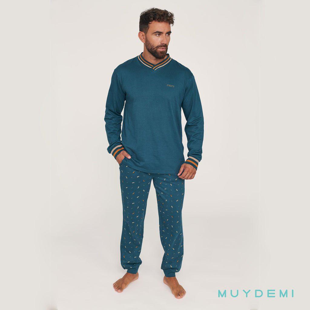 Pigiama uomo cotone a punta Muydemi 370019 - Caos Intimo Donna - Uomo - Bambini - Casa - Muydemi