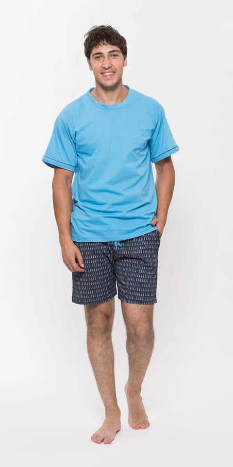 Pigiama uomo girocollo mezza manica pantalone corto Gary 100% Cotone R65046 - Caos Intimo Donna - Uomo - Bambini - Casa - Gary