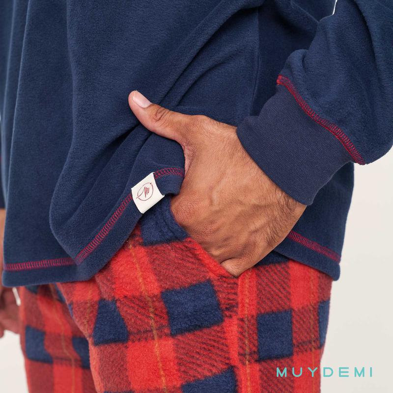 Pigiama uomo girocollo pile Muydemi 370207 - Caos Intimo Donna - Uomo - Bambini - Casa - Muydemi