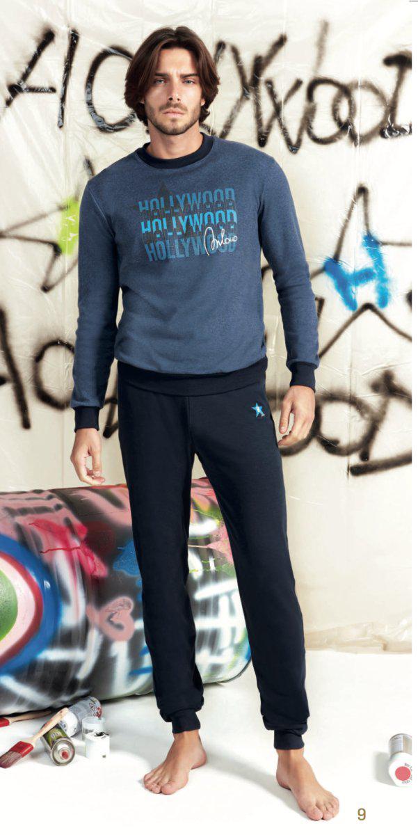 Pigiama uomo Hollywood Milano girocollo caldo cotone interlock PG43016 - Caos Intimo Donna - Uomo - Bambini - Casa - Hollywood Milano