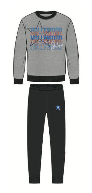 Pigiama uomo Hollywood Milano girocollo caldo cotone interlock PG43016 - Caos Intimo Donna - Uomo - Bambini - Casa - Hollywood Milano