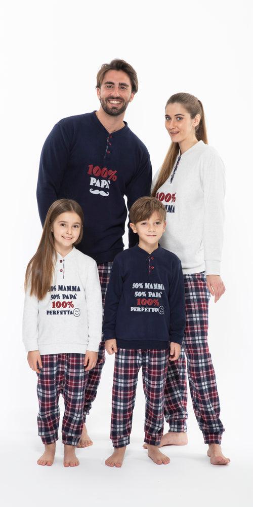 Pigiama uomo invernale collo serafino punto Milano Gary flanellato Famiglia Q60130 - Caos Intimo Donna - Uomo - Bambini - Casa - Gary