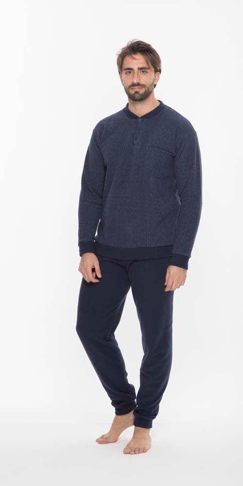 Pigiama uomo invernale collo serafino punto Milano Gary flanellato Q60065 - Caos Intimo Donna - Uomo - Bambini - Casa - Gary