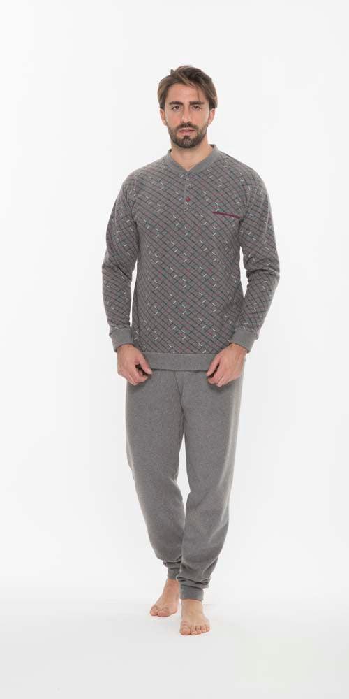 Pigiama uomo invernale collo serafino punto Milano Gary flanellato Q60088 - Caos Intimo Donna - Uomo - Bambini - Casa - Gary