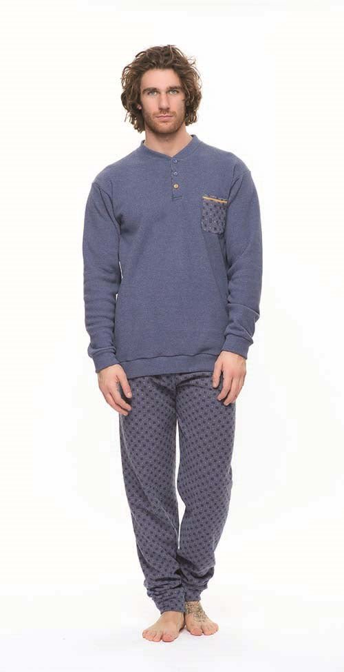 Pigiama uomo invernale collo serafino punto Milano Gary flanellato S60091 - Caos Intimo Donna - Uomo - Bambini - Casa - Gary