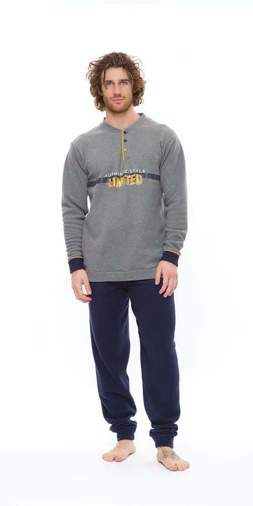 Pigiama uomo invernale collo serafino punto Milano Gary flanellato S60115 - Caos Intimo Donna - Uomo - Bambini - Casa - Gary