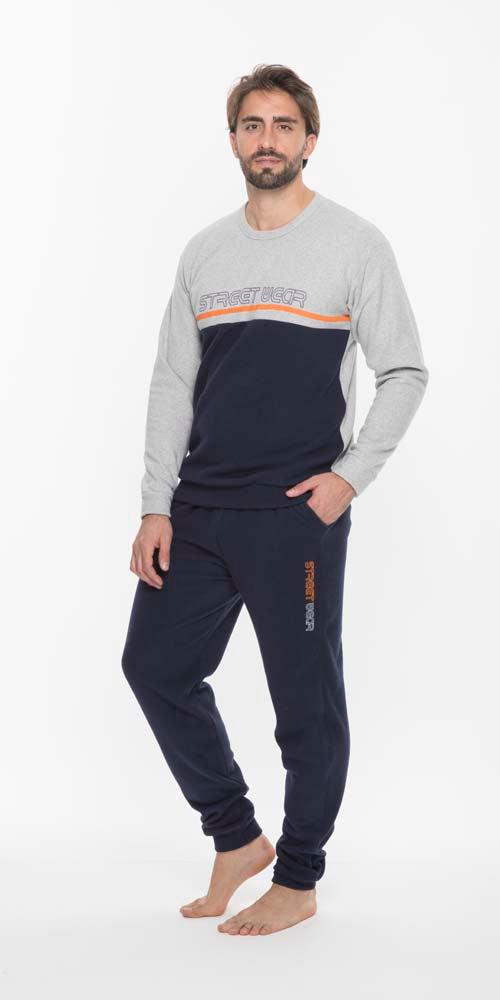 Pigiama uomo invernale girocollo punto Milano Gary flanellato Q60114 - Caos Intimo Donna - Uomo - Bambini - Casa - Gary