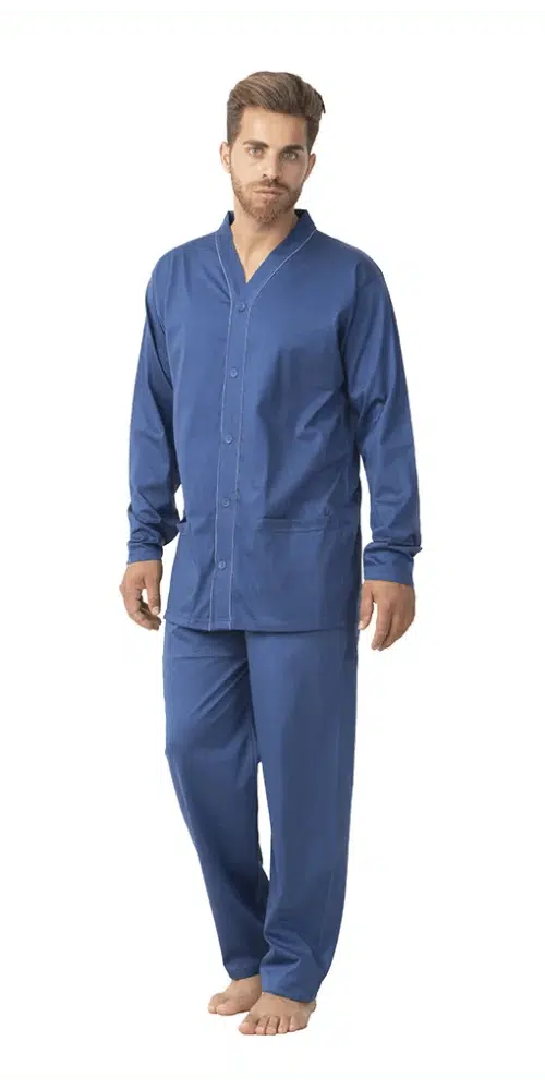 Pigiama uomo lungo Jersey aperto Gary puro cotone CB640082 - Caos Intimo Donna - Uomo - Bambini - Casa - Gary