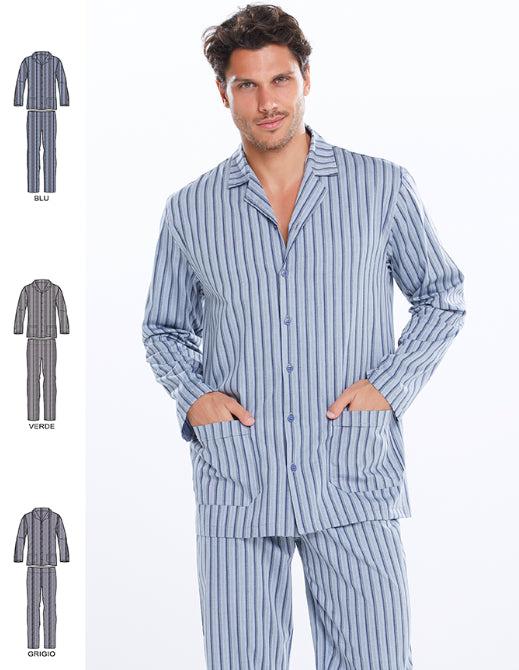 Pigiama uomo manica lunga aperto in cotone Vilfram 9407 - Caos Intimo Donna - Uomo - Bambini - Casa - Vilfram