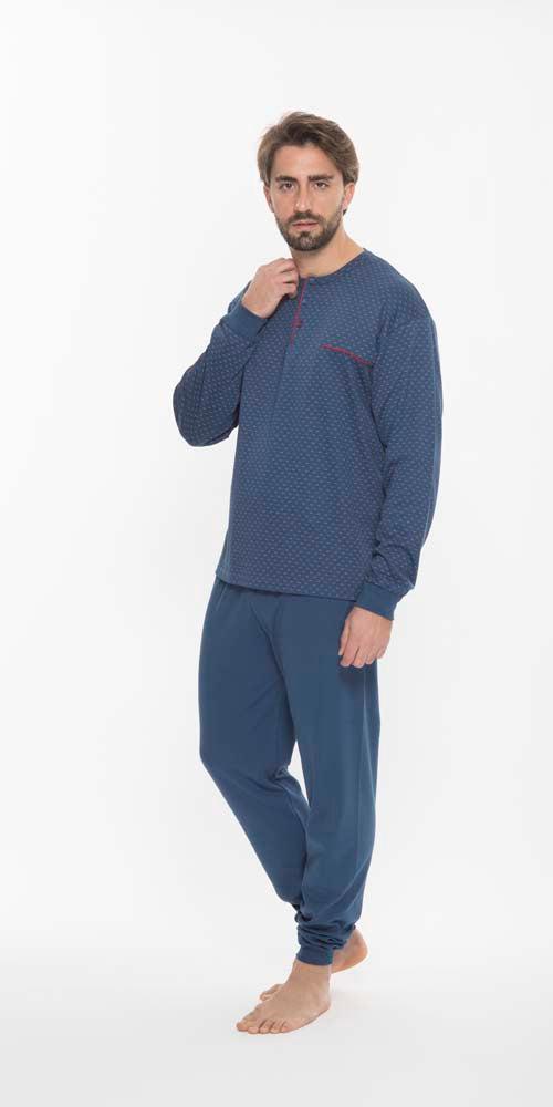 Pigiama uomo serafino invernale interlock Gary Q60002 - Caos Intimo Donna - Uomo - Bambini - Casa - Gary