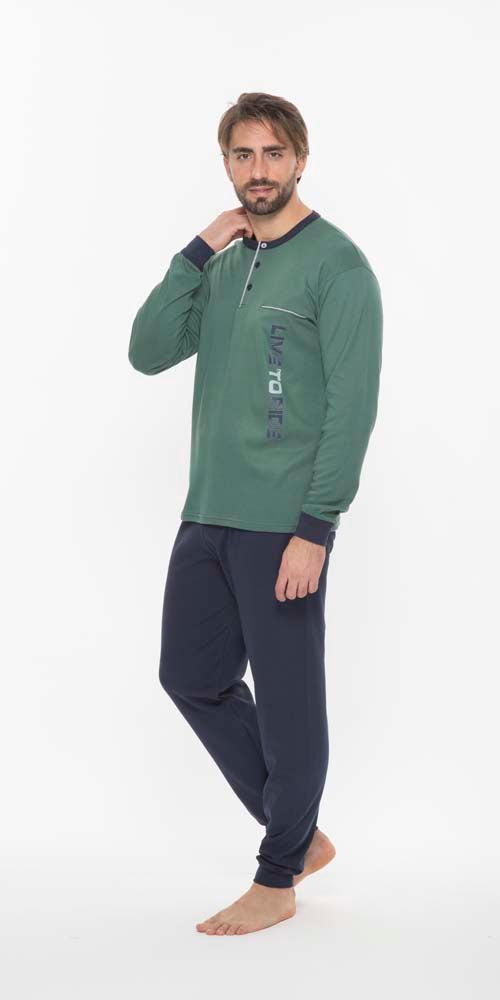 Pigiama uomo serafino invernale interlock Gary Q60045 - Caos Intimo Donna - Uomo - Bambini - Casa - Gary