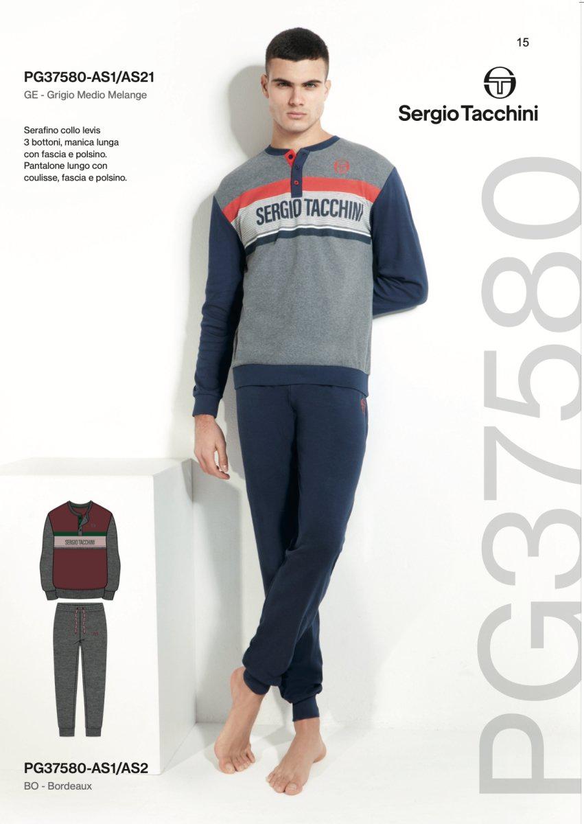 Pigiama uomo Sergio Tacchini caldo cotone interlock PG37580 - Caos Intimo Donna - Uomo - Bambini - Casa - Sergio Tacchini