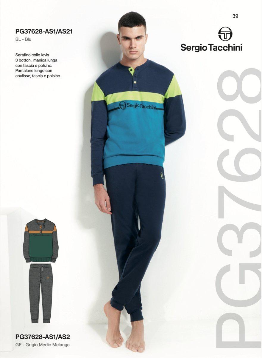 Pigiama uomo Sergio Tacchini caldo cotone interlock PG37628 - Caos Intimo Donna - Uomo - Bambini - Casa - Sergio Tacchini
