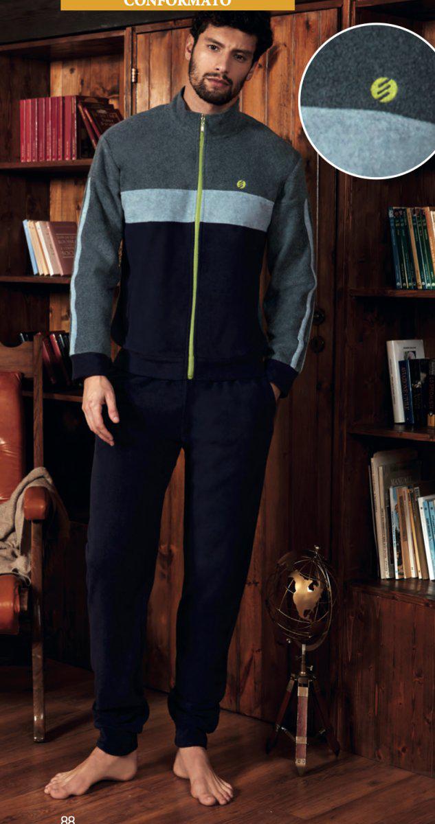 Pigiama uomo zip Nottingham pile PG41870 - Caos Intimo Donna - Uomo - Bambini - Casa - Nottingham