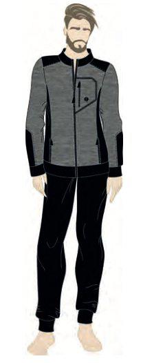 Pigiama uomo zip Nottingham pile PG41875 - Caos Intimo Donna - Uomo - Bambini - Casa - Nottingham