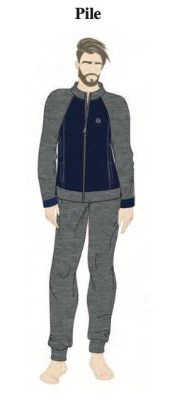 Pigiama uomo zip Nottingham pile PG41880 - Caos Intimo Donna - Uomo - Bambini - Casa - Nottingham