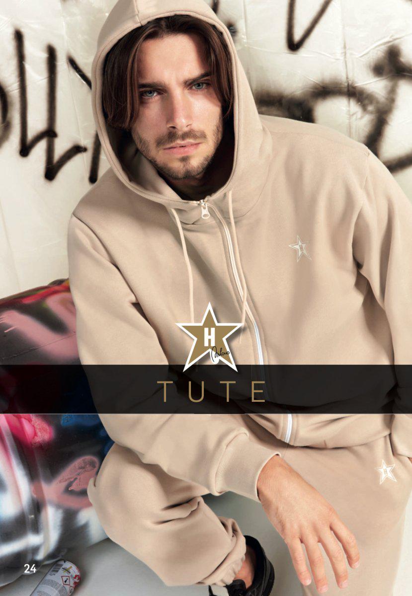 Tuta uomo zip Hollywood Milano felpata TU43059 - Caos Intimo Donna - Uomo - Bambini - Casa - Hollywood Milano