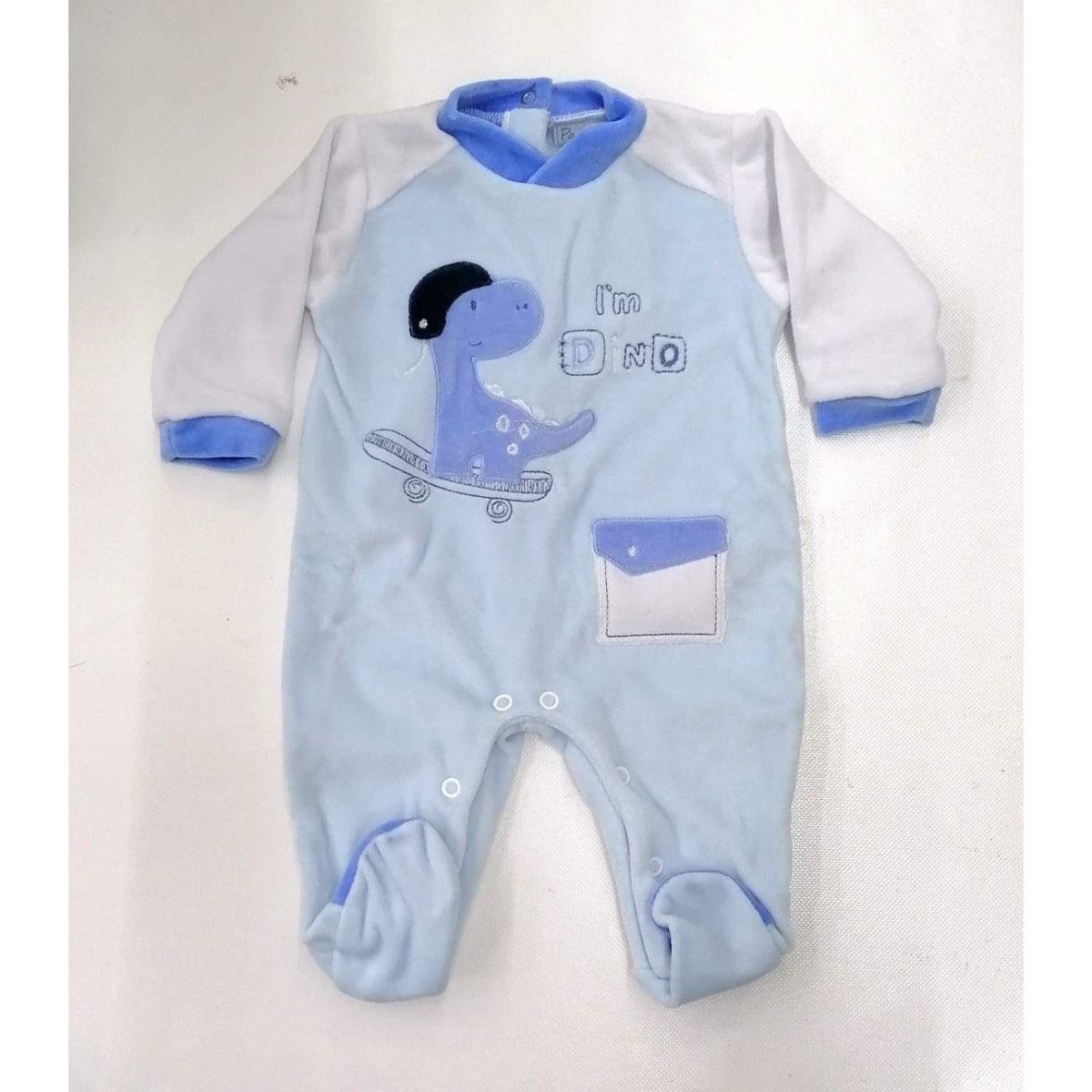 Tutina neonato bambino in ciniglia Pastello Baby TC73M– Caos