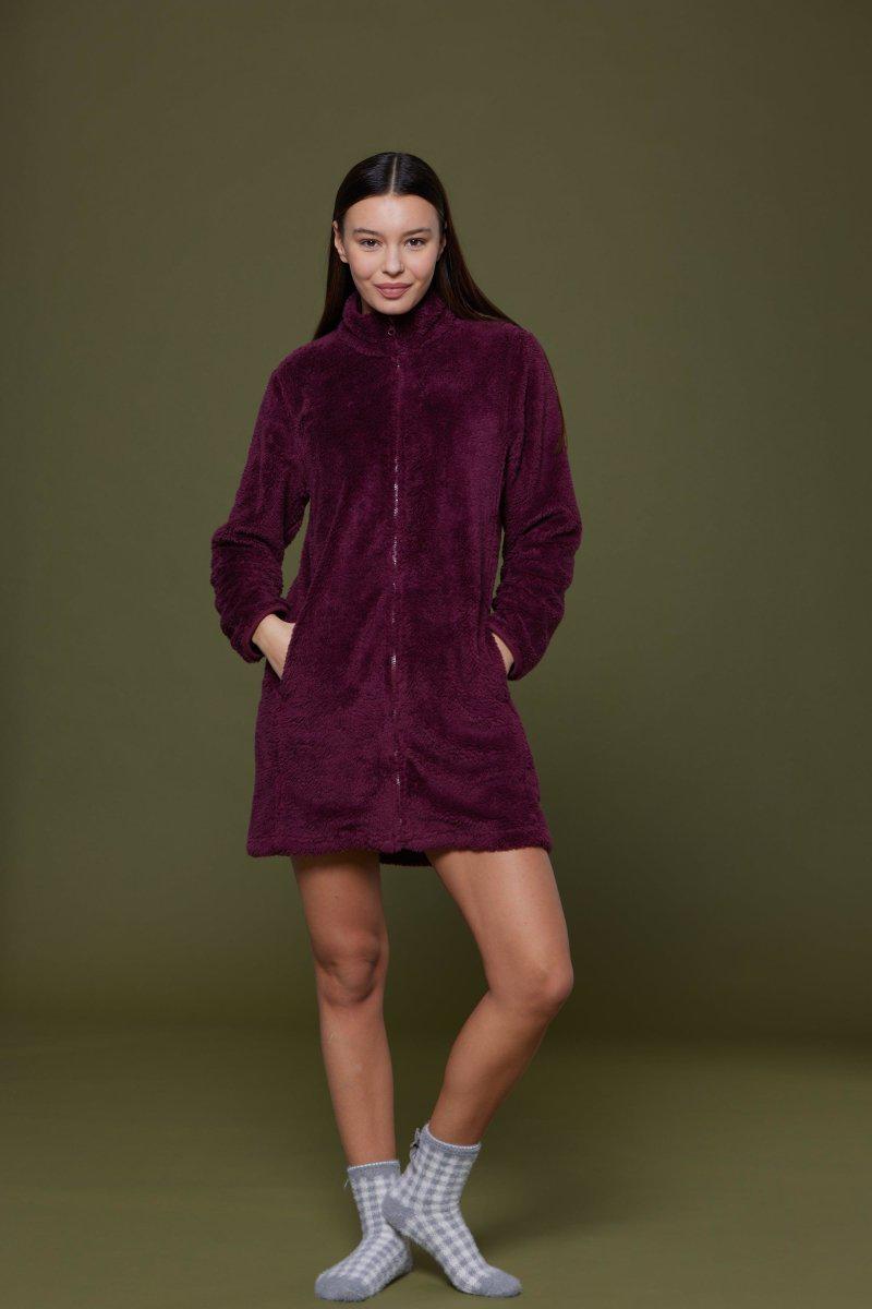 Vestaglia aperta con zip donna in coral Noidinotte GE2531 - Caos Intimo Donna - Uomo - Bambini - Casa - Noidinotte