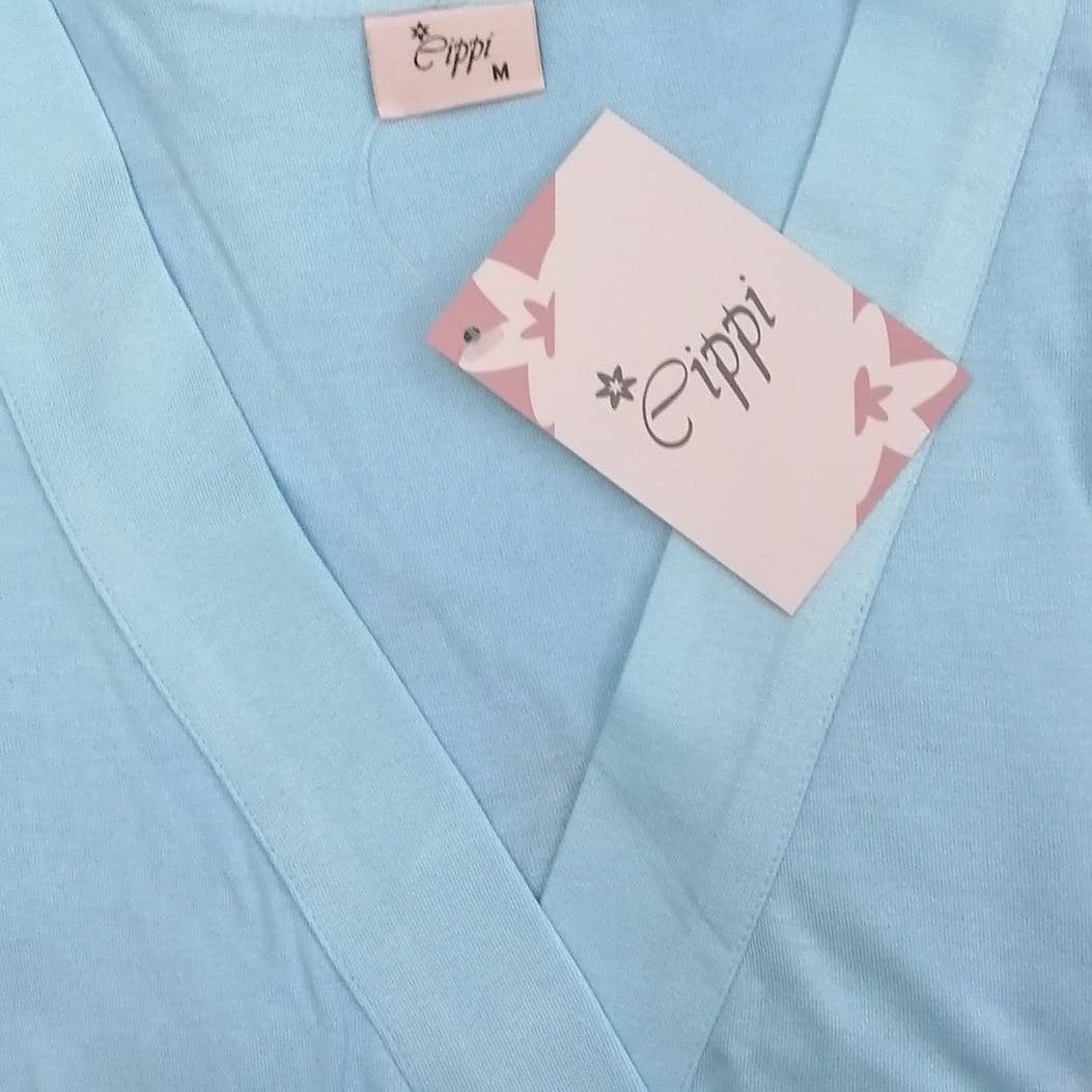Vestaglia da notte con cintura donna manica lunga in viscosa Cippi 3416 - Caos Intimo Donna - Uomo - Bambini - Casa - Cippi